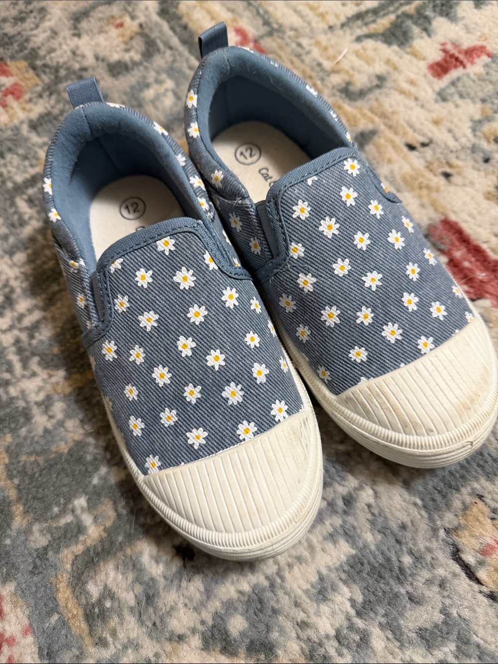 Cat & Jack Blue Daisy Slip-On Sneakers